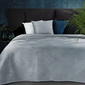 Dekorstudio Zamatový prehoz na posteľ NKL-05 v striebornej farbe Rozmer prehozu (šírka x dĺžka): 170x210cm