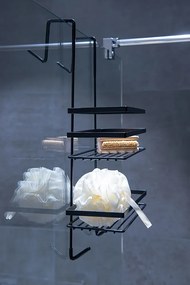 Drôtená polička 25,2x21,5x48,7 cm - čierna