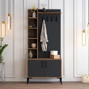 Predsieňová stena Viyana D - Walnut, Anthracite
