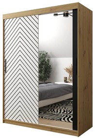 Skriňa Jodełka 2 150 dub Artisan/biely/čierna