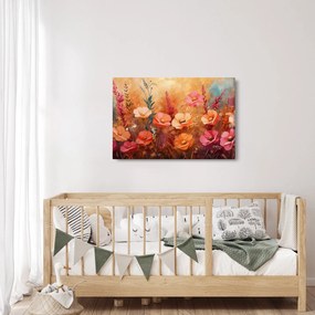 Obraz - Lúčne kvety, maľba (90x60 cm)