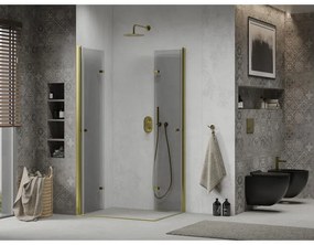 Mexen Lima Duo, sprchový kút 100 (dvere) x 90 (dvere) cm, 6mm číre sklo, zlatý profil, 856-100-090-50-00-02