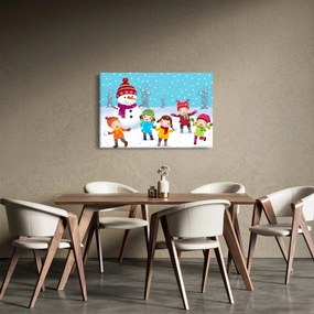 Obraz - Zimné detské radovánky (90x60 cm)