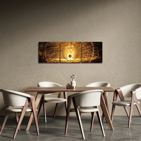 Obraz svietiaceho disku (s hodinami) (90x30 cm)