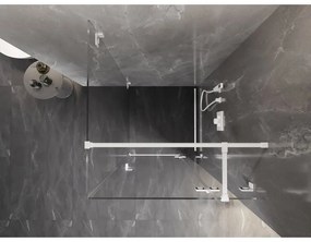 Mexen Lunar T, výklopný sprchový kút pravý 110 x 110 cm, 8mm číre sklo, biely profil, 834T-110-110-20-00-P