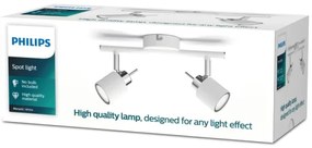 Philips - Bodové svietidlo MERANTI 2xGU10/35W/230V biela