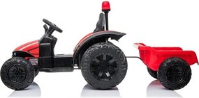 LEAN CARS Batériový traktor s prívesom HZB-200 červený