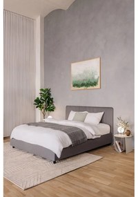 Sivá čalúnená dvojlôžková posteľ s úložným priestorom s roštom 160x200 cm Myra Slim Line – Bonami Selection