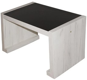 Konferenčný stolík Arsinoe dub kraft biely/čierne sklo