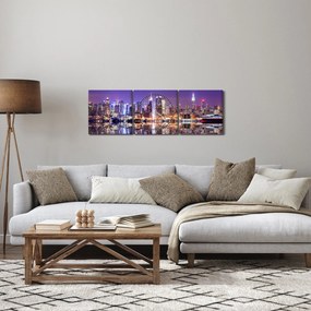Obraz Manhattanu (s hodinami) (90x30 cm)