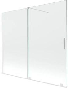 Mexen Velar vaňová zástena dvojkrídlová Posuvný 180 x 150 cm, Priehľadné, Biela - 896-180-000-01-20
