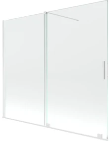 Mexen Velar vaňová zástena dvojkrídlová Posuvný 180 x 150 cm, Priehľadné, Biela - 896-180-000-01-20