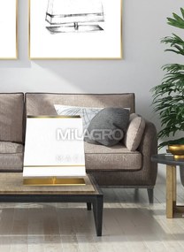 Stolná lampa Volans, 1x biele/zlaté textilné tienidlo, g