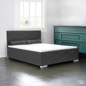 Čalúnená posteľ s úložným priestorom a matracom KRE 180 x 200 cm Tmavošedá