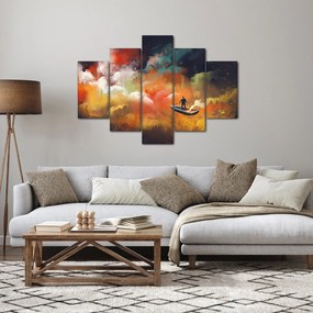 Obraz - Muž plaviace vesmírom (150x105 cm)