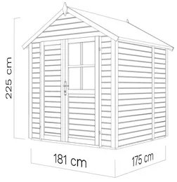 Drevený záhradný domček Konsta Fino 1 svetlosivý 181x175 cm vr. podlahy