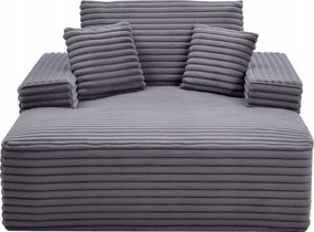 Vevor Šezlong 124x170x70CM Čalúnená pohovka s ozdobnými vankúšmi, šedá