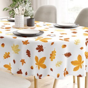 Goldea oválny obrus 100% bavlnené plátno - jesenné listy 140 x 220 cm