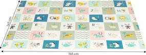 ECOTOYS detská skladacia obojstranná penová podložka 147×193 cm, protišmyk, s taškou
