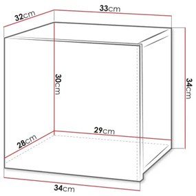 Nástenná skrinka CALABRINI 34x34 cm čierna