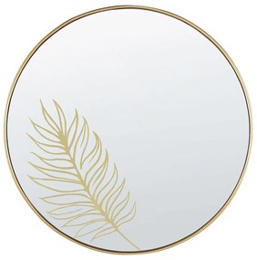 Nástenné zrkadlo v zlatej farbe ø 57 cm SAUVIE Beliani