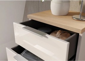 Krémová lesklá vysoká/úzka kúpeľňová skrinka 39x112 cm Tavira – Germania