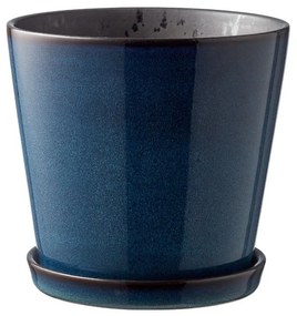 Kameninový obal na kvetináč ø 14 cm Gastro Dark Blue/Black – Bitz