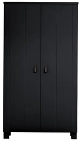Čierna šatníková skriňa z borovicového dreva 111x202 cm Ties – WOOOD