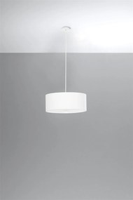 Závesné svietidlo Skala, 1x biele textilné tienidlo, (biele sklo), (fi 30 cm)