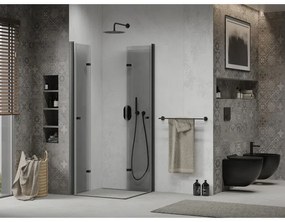 Mexen Lima Duo sprchovací kút 70 x 70 cm, číre sklo-čierny profil, 856-070-070-50-00-02