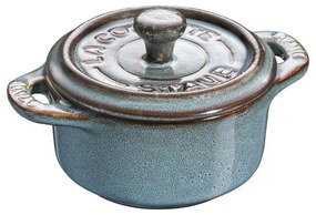 Staub Cocotte Mini keramický plech na pečenie 10 cm/0,2 l, starožitná modrá, 40512-000