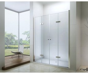 Mexen Lima Duo, sprchové skladacie dvere do otvoru 150 cm, 6mm číre sklo, chrómový profil, LIMA DUO DOOR 150
