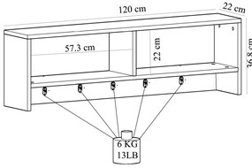 Vešiakový panel Vabite 3 (antracit + biela) . Vlastná spoľahlivá doprava až k Vám domov. 1095751