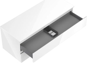 Mexen Orio, kúpeľňová skrinka 120 cm s hornou časťou, 2 zásuvky, biela lesklá, 91A10-12047-2-BFFC00