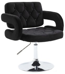 LuxuryForm DESIGN Stolička ADRIA VELUR na striebornom tanieri - čierna