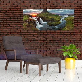 Obraz - Kirkjufell pri západe slnka (120x50 cm)