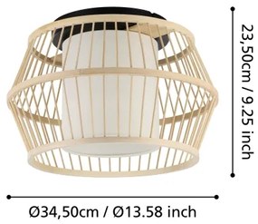Eglo 390232 - Stropné svietidlo MONTERROSO 1xE27/40W/230V bambus
