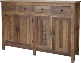 Hnedá komoda Grimaud z recyklovaného dreva s dvierkami a zásuvkami Nature – 160*46*105 cm