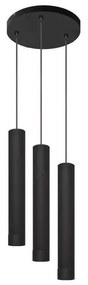 LED Luster na lanku TUBA 3xGU10/4,8W/230V čierna