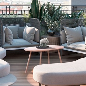 Konferenčný stolík Velva - v45 x 80 x 45 cm - Ružová