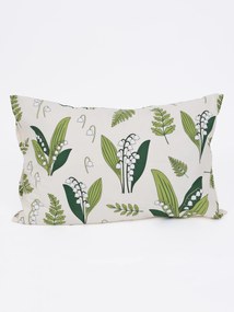 Bavlnená obliečka na vankúš Renforcé 50 × 70 cm - Konvalinky prírodné