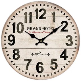 Drevené nástenné hodiny Grand hotel Paris, pr. 34 cm