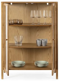 Vitrína v dekore duba v prírodnej farbe 90x126x40 cm Ceci – MOME