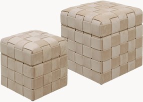 Zamatové taburetky's úložným priestorom Weave, 2 ks
