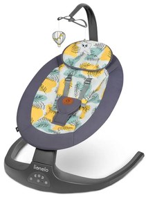 Lionelo - Detské húpacie kresielko s melódiou RALF 4xAA Grey Concrete + diaľkové ovládanie