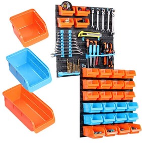 Nástenný organizér na náradie a skrutky- 2 typy-43 kusový