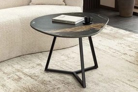 Keramický konferenčný stolík Paquita 70 cm čierny / pieskový