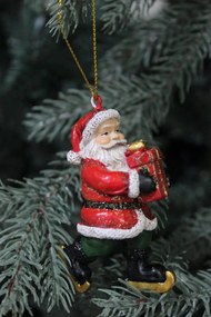 Klasik vianočná ozdoba Mikuláš s darčekmi 7cm