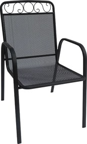 Záhradná kovová stolička 8 ks BABU, čierna