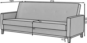 Zelená zamatová rozkladacia/s úložným priestorom pohovka 216 cm Selene – ELTAP